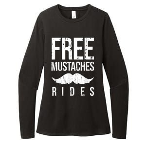 Free Mustache Rides Funny Womens CVC Long Sleeve Shirt