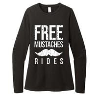 Free Mustache Rides Funny Womens CVC Long Sleeve Shirt