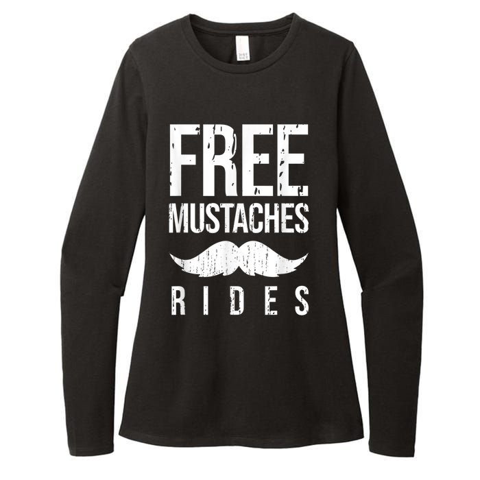 Free Mustache Rides Funny Womens CVC Long Sleeve Shirt