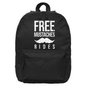 Free Mustache Rides Funny 16 in Basic Backpack