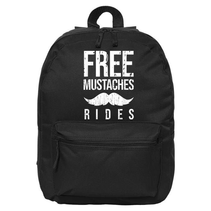 Free Mustache Rides Funny 16 in Basic Backpack