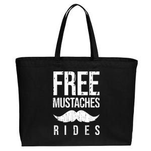 Free Mustache Rides Funny Cotton Canvas Jumbo Tote