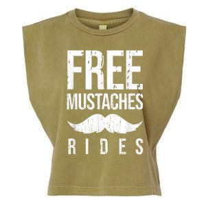 Free Mustache Rides Funny Garment-Dyed Women's Muscle Tee