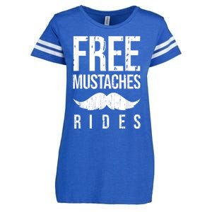 Free Mustache Rides Funny Enza Ladies Jersey Football T-Shirt