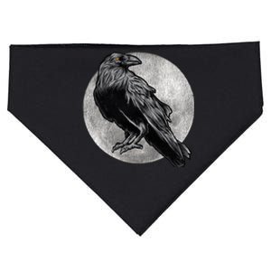 Full Moon Raven Bird Gift Scary Crow USA-Made Doggie Bandana