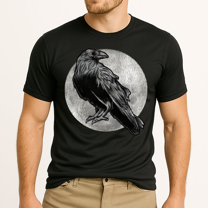 Full Moon Raven Bird Gift Scary Crow Cooling Performance Crew T-Shirt