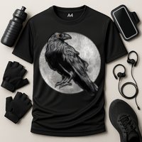 Full Moon Raven Bird Gift Scary Crow Cooling Performance Crew T-Shirt