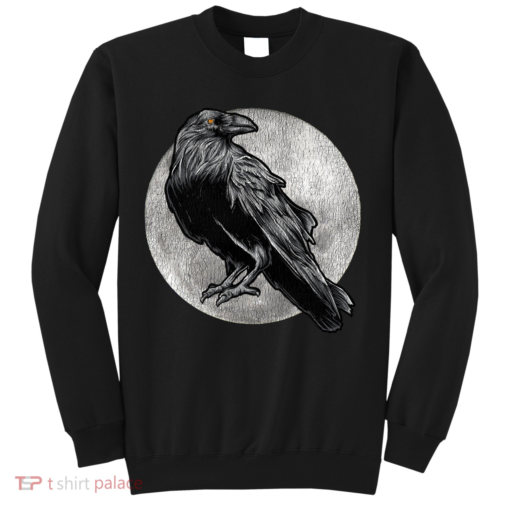 Full Moon Raven Bird Gift Scary Crow Sweatshirt