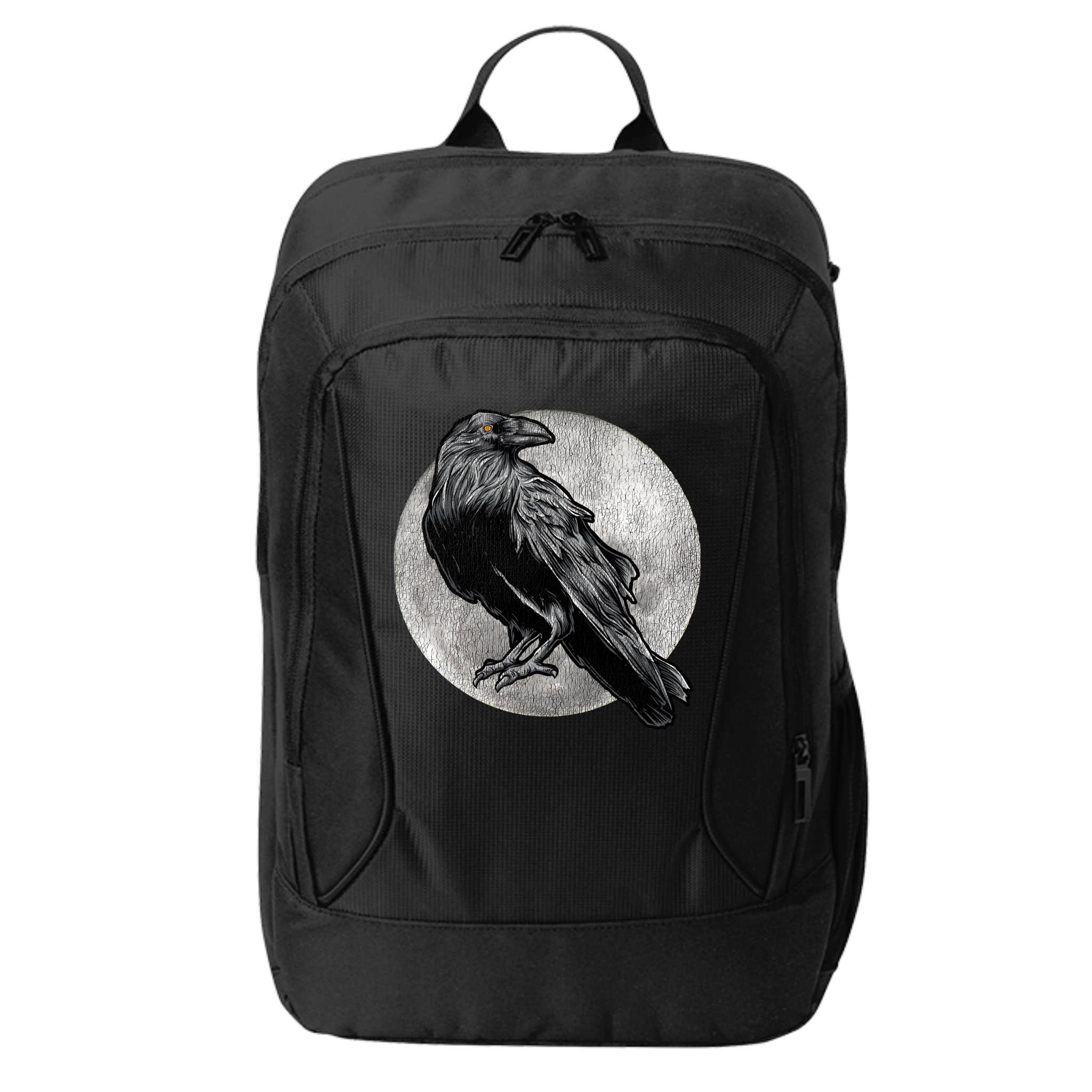 Full Moon Raven Bird Gift Scary Crow City Backpack