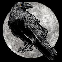 Full Moon Raven Bird Gift Scary Crow 7-Panel Snapback Hat