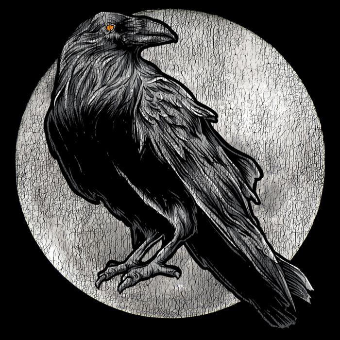 Full Moon Raven Bird Gift Scary Crow 7-Panel Snapback Hat