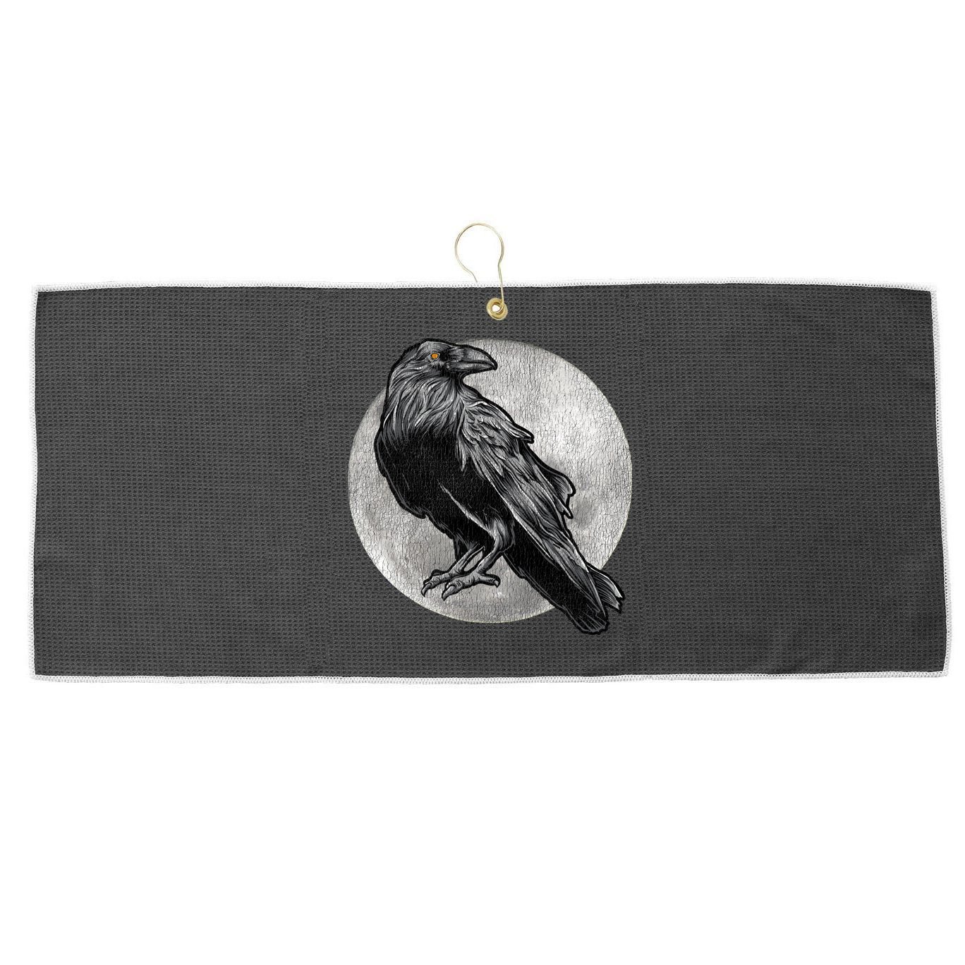 Full Moon Raven Bird Gift Scary Crow Large Microfiber Waffle Golf Towel