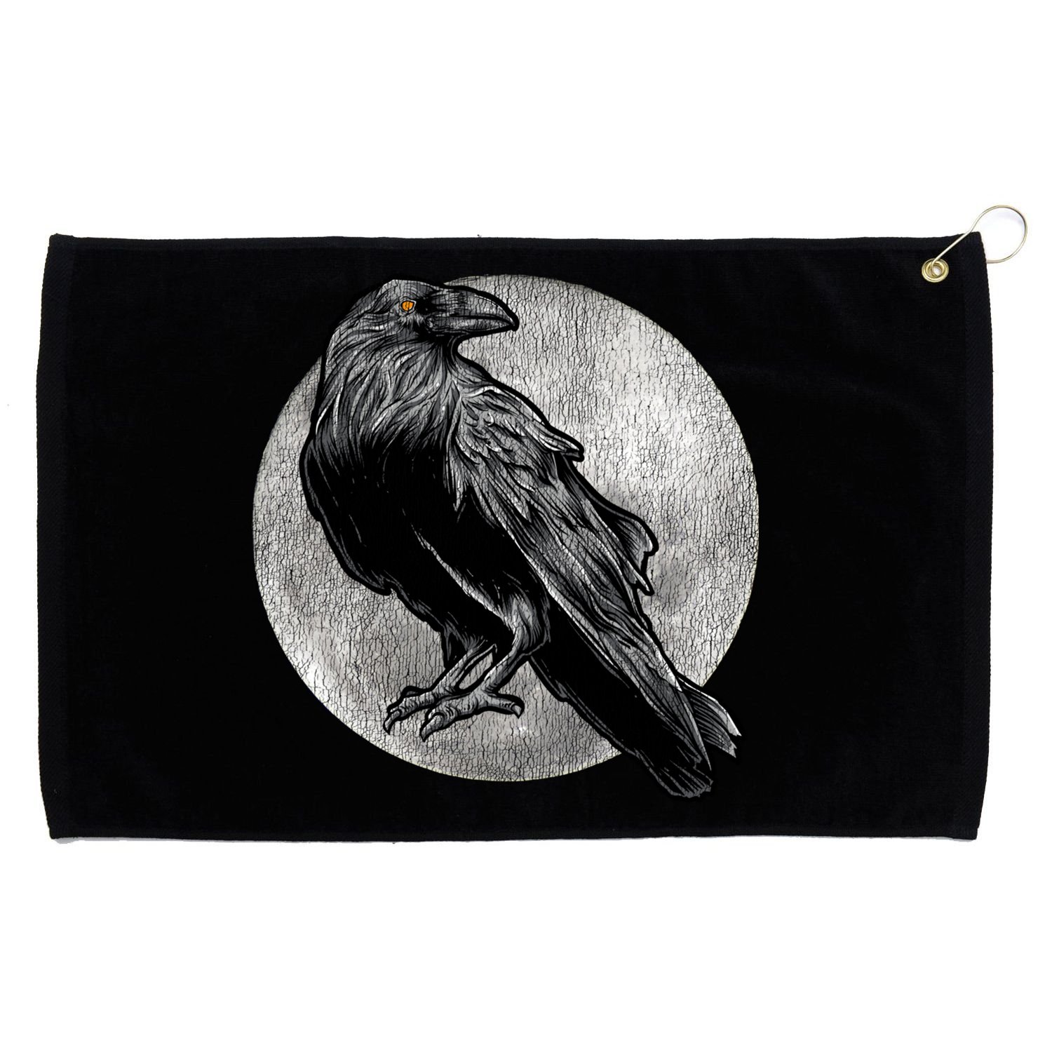 Full Moon Raven Bird Gift Scary Crow Grommeted Golf Towel