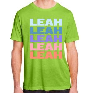 Funny Modern Repeated Text Design Leah Adult ChromaSoft Performance T-Shirt