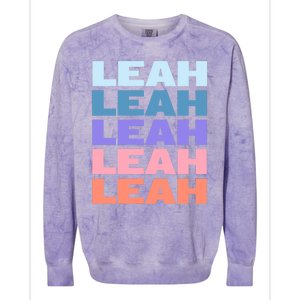 Funny Modern Repeated Text Design Leah Colorblast Crewneck Sweatshirt