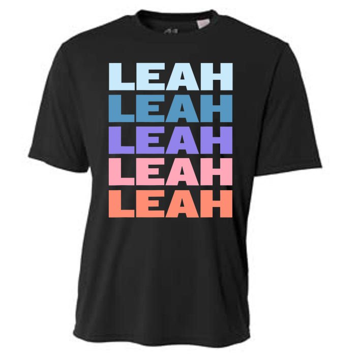 Funny Modern Repeated Text Design Leah Cooling Performance Crew T-Shirt