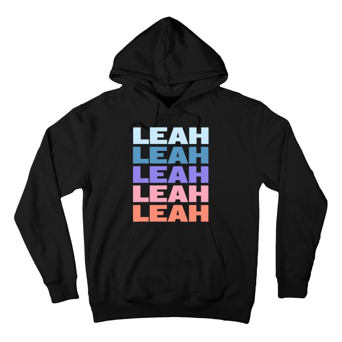 Funny Modern Repeated Text Design Leah Hoodie