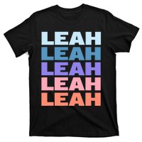 Funny Modern Repeated Text Design Leah T-Shirt