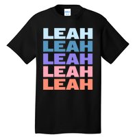 Funny Modern Repeated Text Design Leah Tall T-Shirt