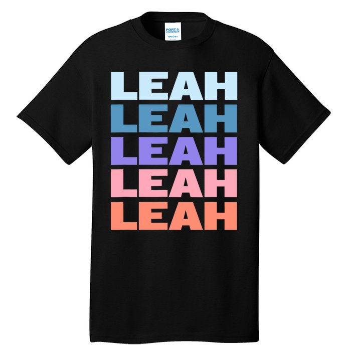 Funny Modern Repeated Text Design Leah Tall T-Shirt