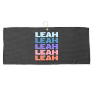 Funny Modern Repeated Text Design Leah Large Microfiber Waffle Golf Towel