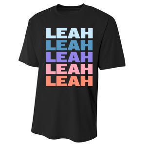 Funny Modern Repeated Text Design Leah Performance Sprint T-Shirt