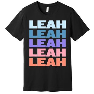 Funny Modern Repeated Text Design Leah Premium T-Shirt