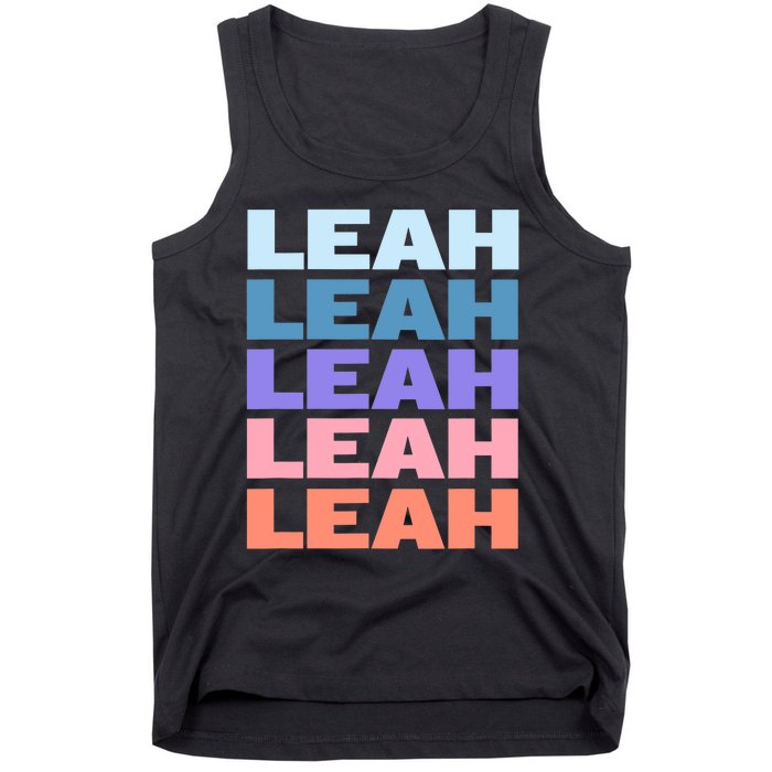 Funny Modern Repeated Text Design Leah Tank Top