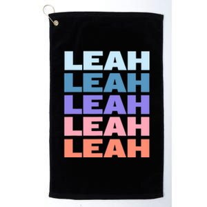 Funny Modern Repeated Text Design Leah Platinum Collection Golf Towel