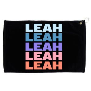 Funny Modern Repeated Text Design Leah Grommeted Golf Towel