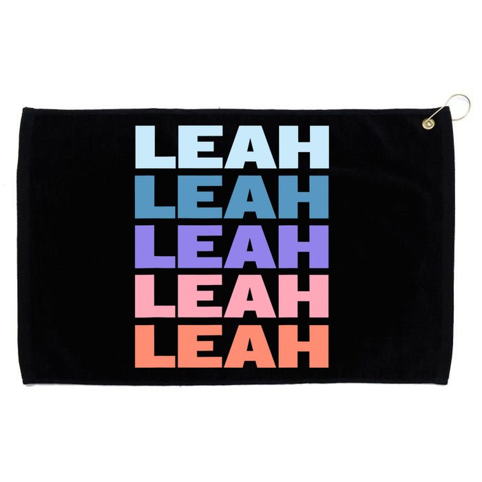 Funny Modern Repeated Text Design Leah Grommeted Golf Towel