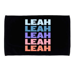 Funny Modern Repeated Text Design Leah Microfiber Hand Towel