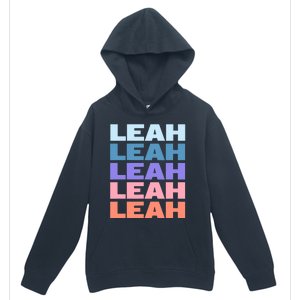 Funny Modern Repeated Text Design Leah Urban Pullover Hoodie