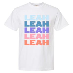 Funny Modern Repeated Text Design Leah Garment-Dyed Heavyweight T-Shirt