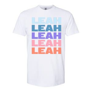 Funny Modern Repeated Text Design Leah Softstyle CVC T-Shirt