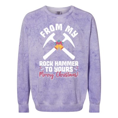 From My Rock Hammer To Yours Merry Christmas! Rockhounding Funny Gift Colorblast Crewneck Sweatshirt