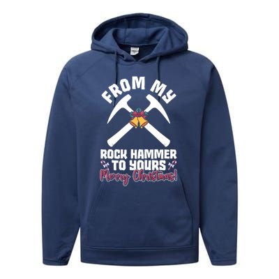 From My Rock Hammer To Yours Merry Christmas! Rockhounding Funny Gift Performance Fleece Hoodie