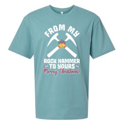 From My Rock Hammer To Yours Merry Christmas! Rockhounding Funny Gift Sueded Cloud Jersey T-Shirt