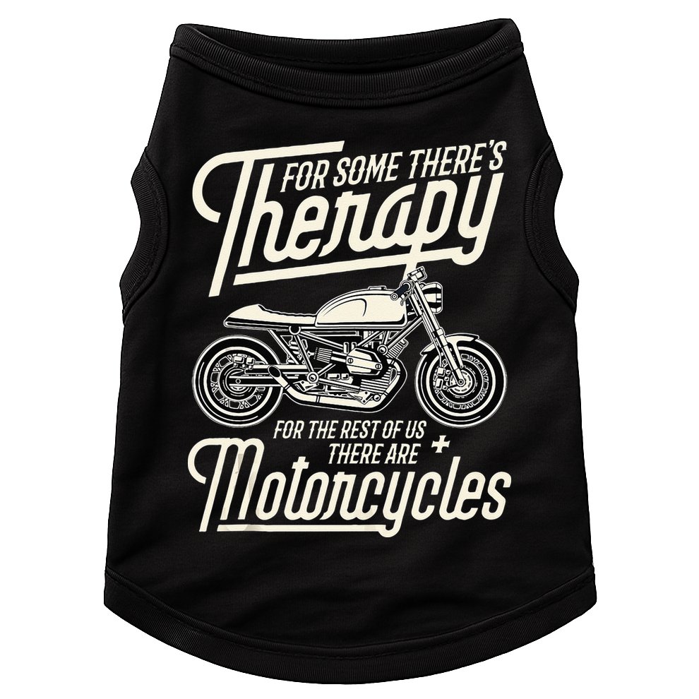 Funny Motorcycle Rider Therapy Vintage Biker Gift Doggie Tank