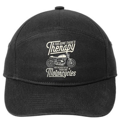 Funny Motorcycle Rider Therapy Vintage Biker Gift 7-Panel Snapback Hat