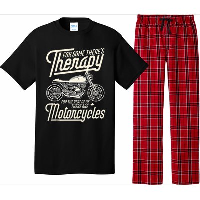 Funny Motorcycle Rider Therapy Vintage Biker Gift Pajama Set