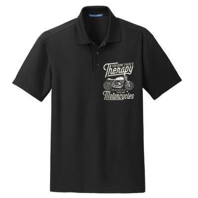 Funny Motorcycle Rider Therapy Vintage Biker Gift Dry Zone Grid Polo