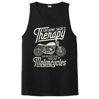 Funny Motorcycle Rider Therapy Vintage Biker Gift PosiCharge Competitor Tank