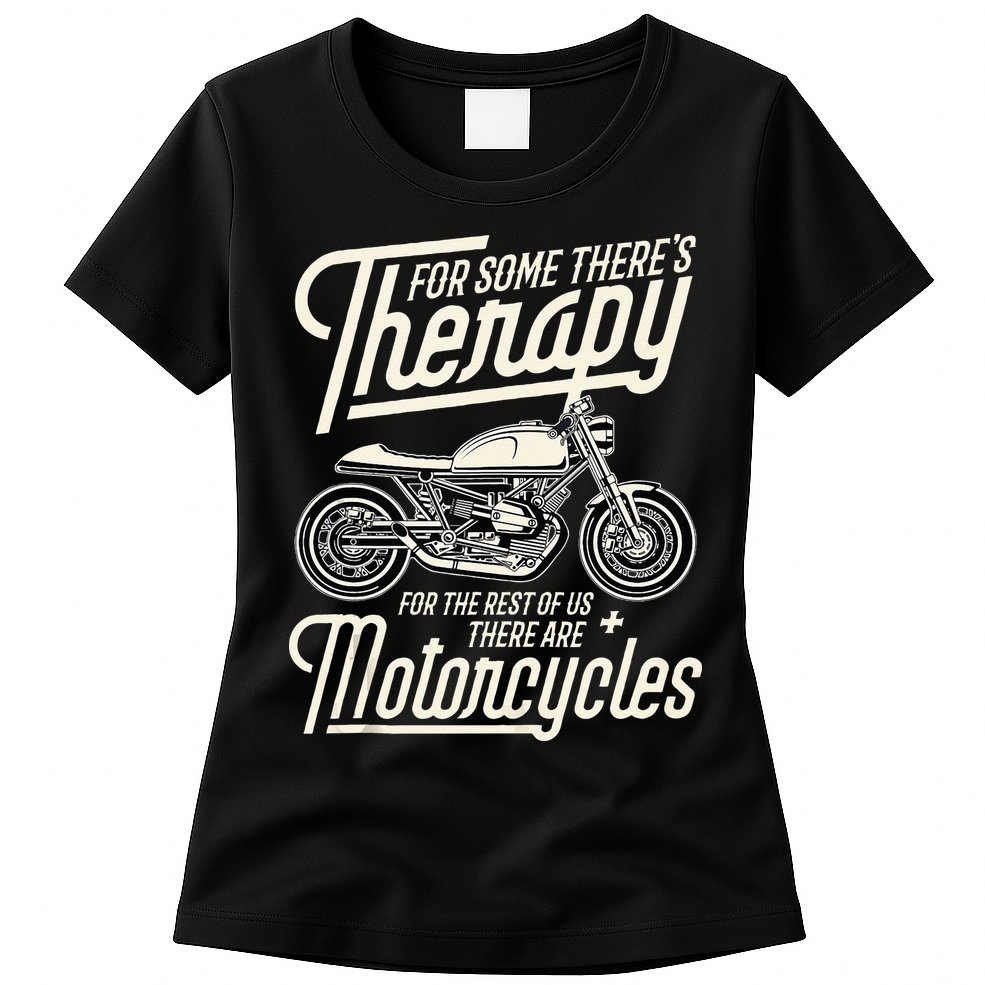 Funny Motorcycle Rider Therapy Vintage Biker Gift Womens T-Shirt