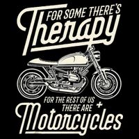 Funny Motorcycle Rider Therapy Vintage Biker Gift Womens T-Shirt
