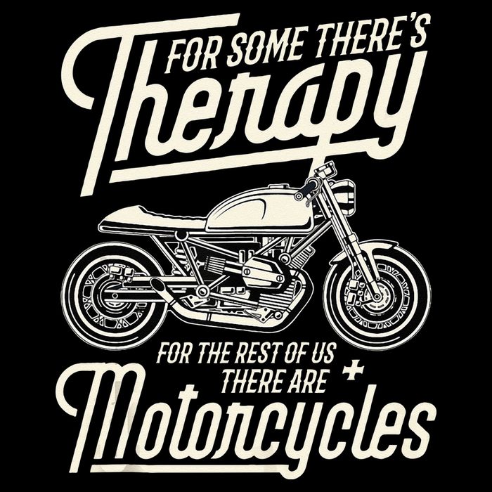 Funny Motorcycle Rider Therapy Vintage Biker Gift Womens T-Shirt