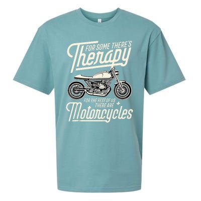 Funny Motorcycle Rider Therapy Vintage Biker Gift Sueded Cloud Jersey T-Shirt