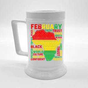 February Map Retro Black History Month African America Pride Great Gift Beer Stein