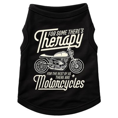 Funny Motorcycle Rider Therapy  Vintage Biker Gift Doggie Tank