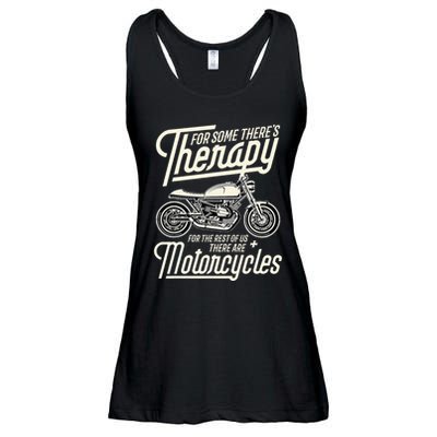 Funny Motorcycle Rider Therapy  Vintage Biker Gift Ladies Essential Flowy Tank